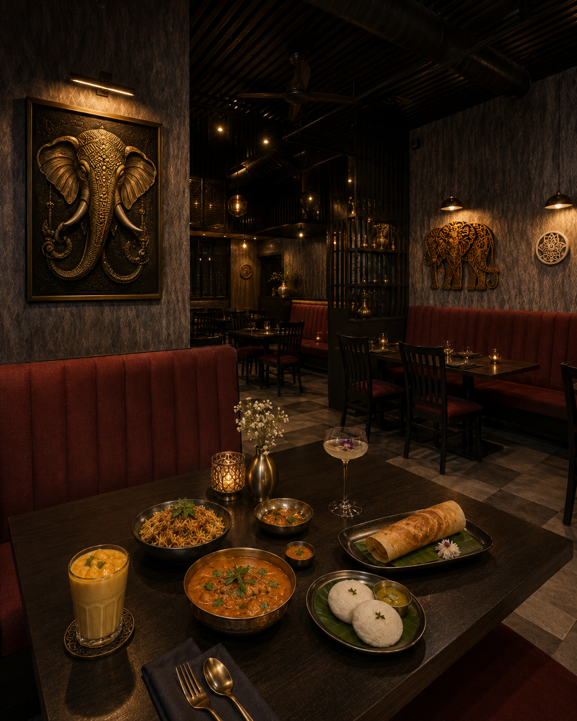 MangoLeaf candlelit dining room
